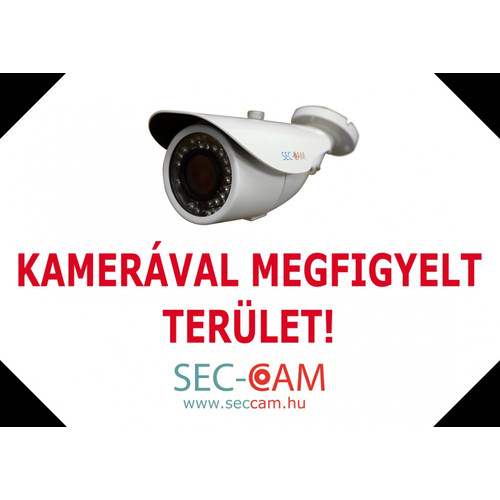 Figyelmeztető öntapadós MATRICA, A4-es méretben - KAMERÁVAL MEGFIGYELT TERÜLET